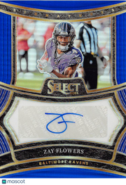 2025 Panini Select Zay Flowers Blue Autograph /149 #SP-ZFS Baltimore Ravens