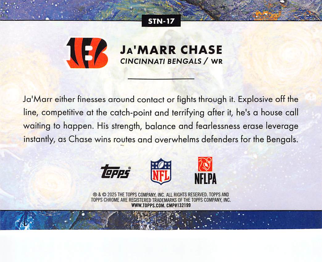 2025 Topps Chrome Ja'Marr Chase Starry Night #STN-17 Cincinnati Bengals