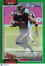 2026 Topps Marvin Harrison Jr. Green Autograph #1 Arizona Cardinals