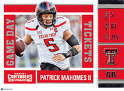 2017 Panini Contenders Draft Picks Game Day Tickets Patrick Mahomes II Rookie 15