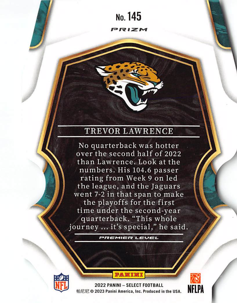 2023 Panini Select Trevor Lawrence Green / Yellow Die-Cut #145 Jaguars
