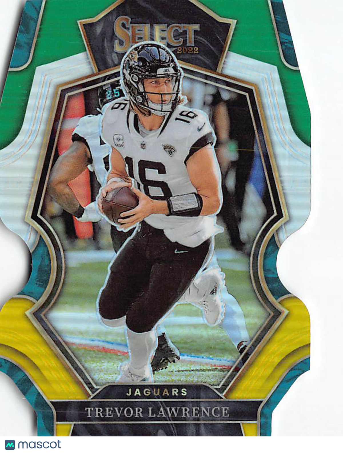 2023 Panini Select Trevor Lawrence Green / Yellow Die-Cut #145 Jaguars