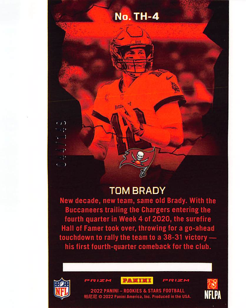 2022 Panini Rookies & Stars Tom Brady Thrillers #TH-4 Tampa Bay Buccaneers