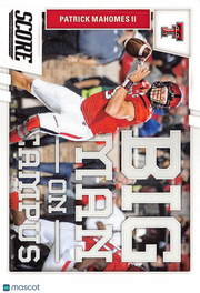 2017 Panini Score Patrick Mahomes II Big Man on Campus Rookie #6 Texas Tech