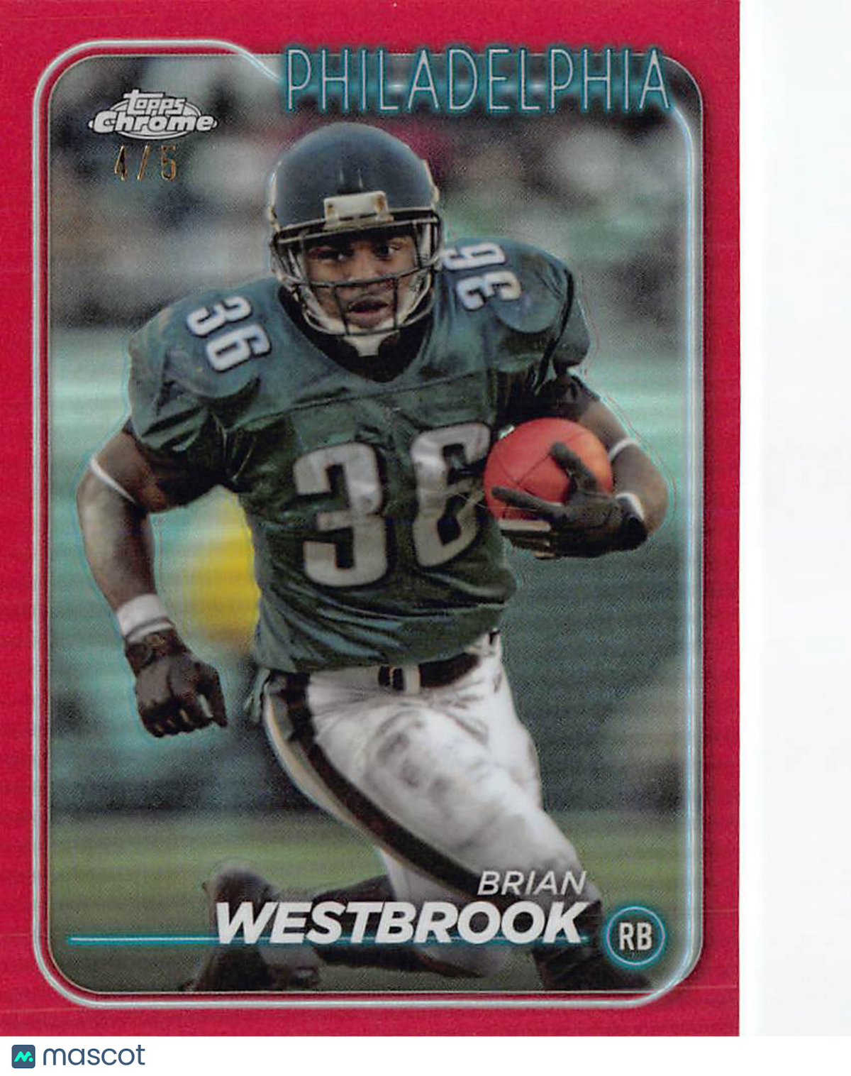 2024 Topps Chrome Brian Westbrook Red /5 #156 Philadelphia Eagles