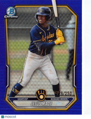 2026 Bowman Chrome Jesús Made Purple #BCP-96 Milwaukee Brewers