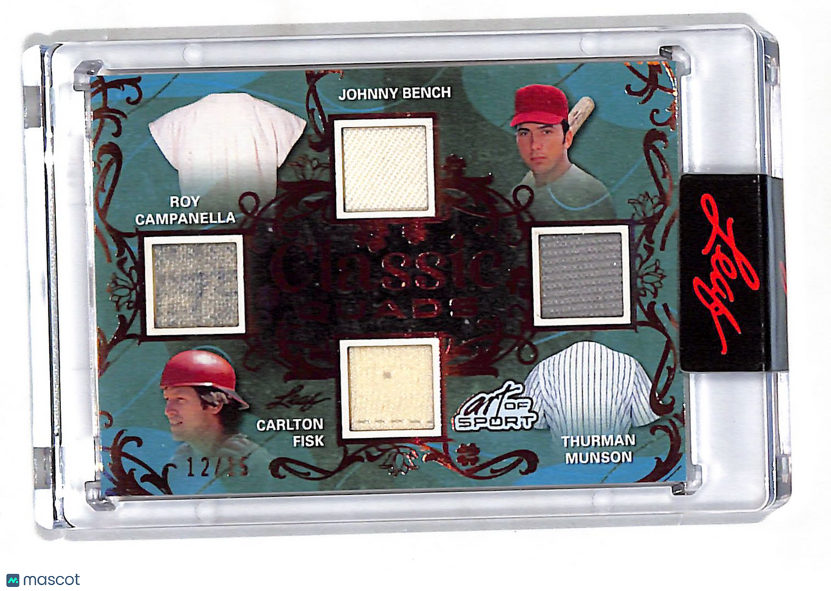 2026 Leaf Art of Sport Classic Quads Campanella Bench Fisk Munson Patch /15 CQ-5