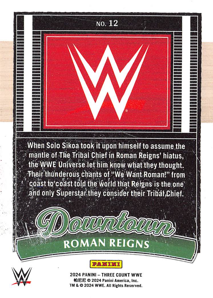 2024 Panini Three Count WWE Roman Reigns Downtown #12