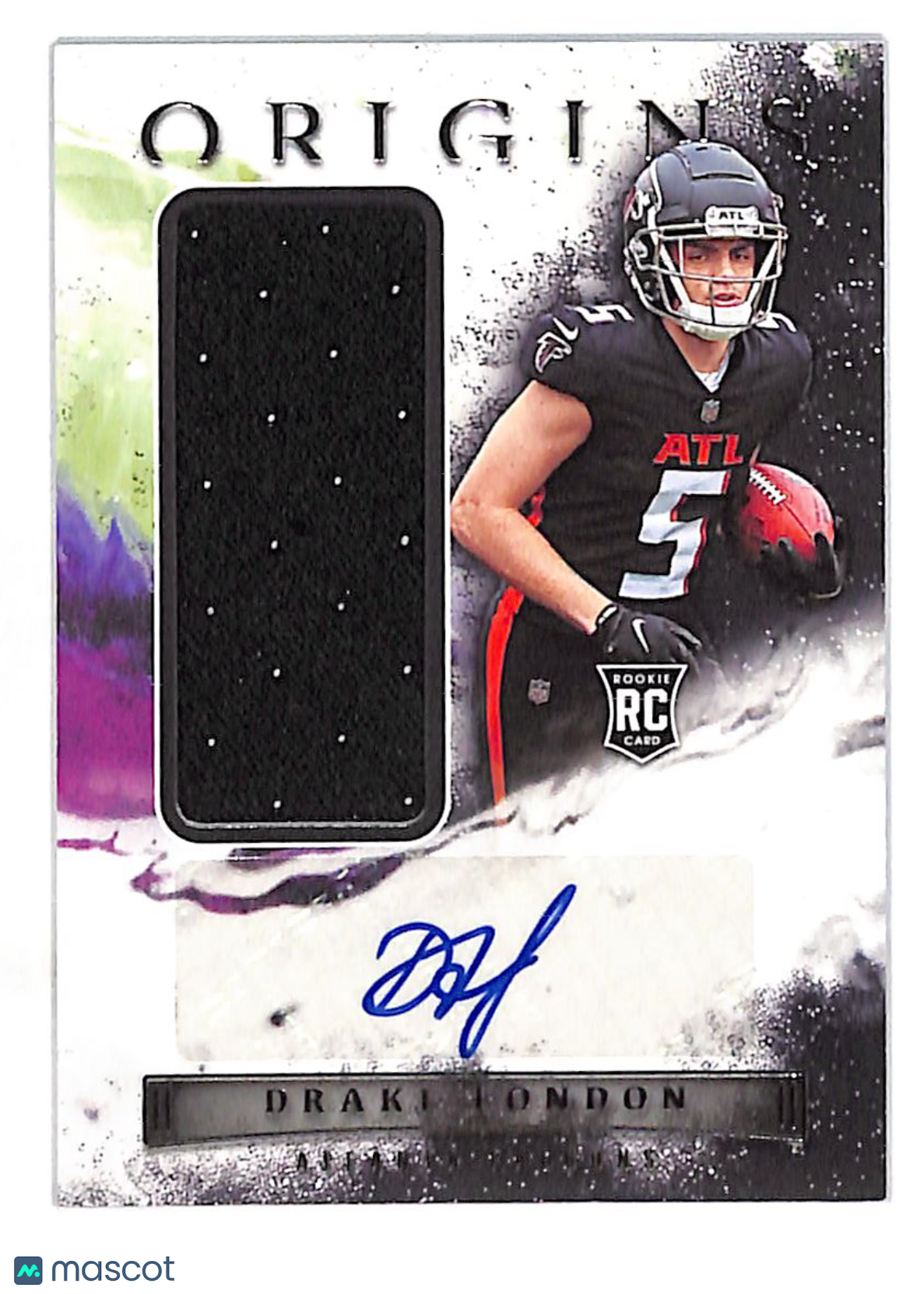 2022 Panini Origins Football Drake London Patch Autograph Rookie RC #162 Falcons