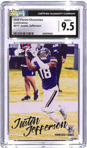 2020 Chronicles Justin Jefferson Luminance Rookie RC #217 CGC 9.5 Vikings