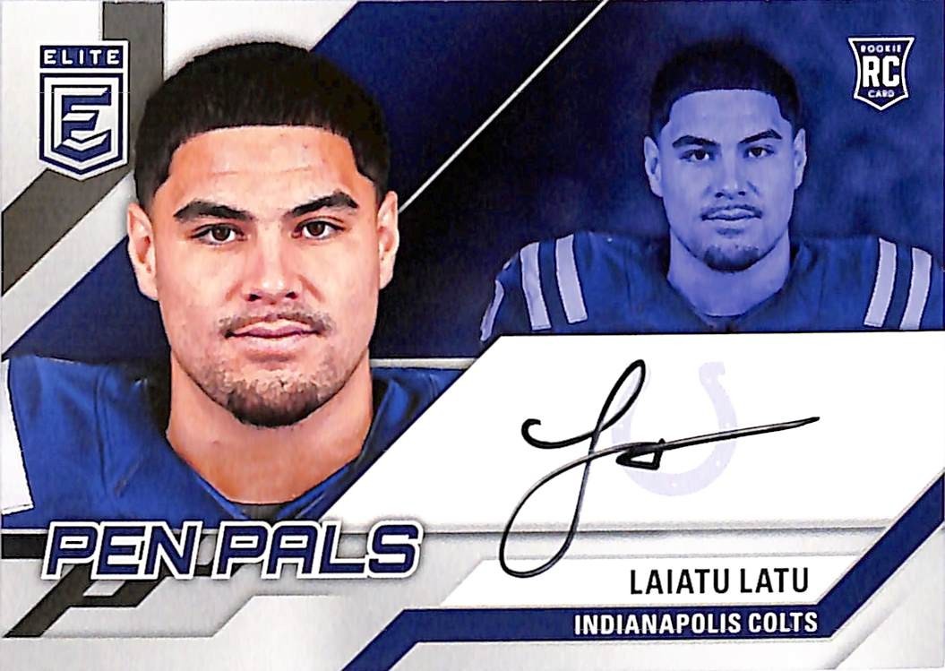 2024 Donruss Elite Laiatu Latu Auto Autograph Pen Pals Rookie RC Colts