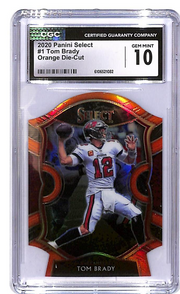 2020 Select Tom Brady Orange Die Cut #1 CGC 10 Buccaneers