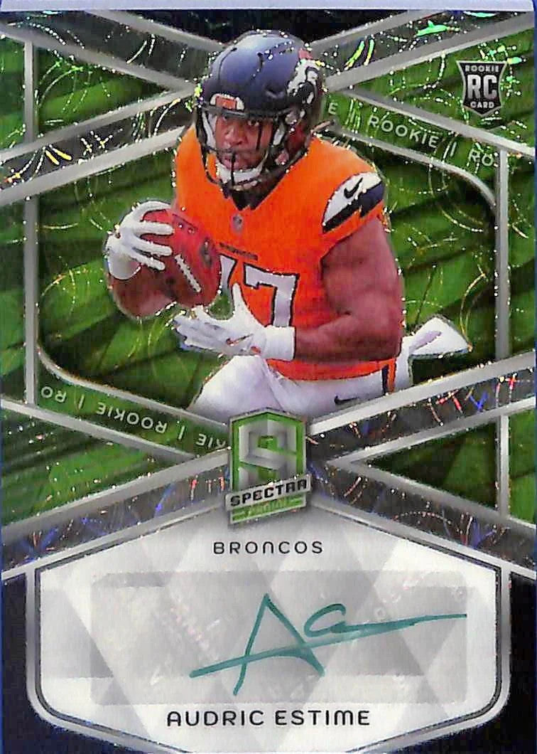 2024 Spectra Audric Estime Auto Autograph Rookie RC Green Scope /35 Broncos