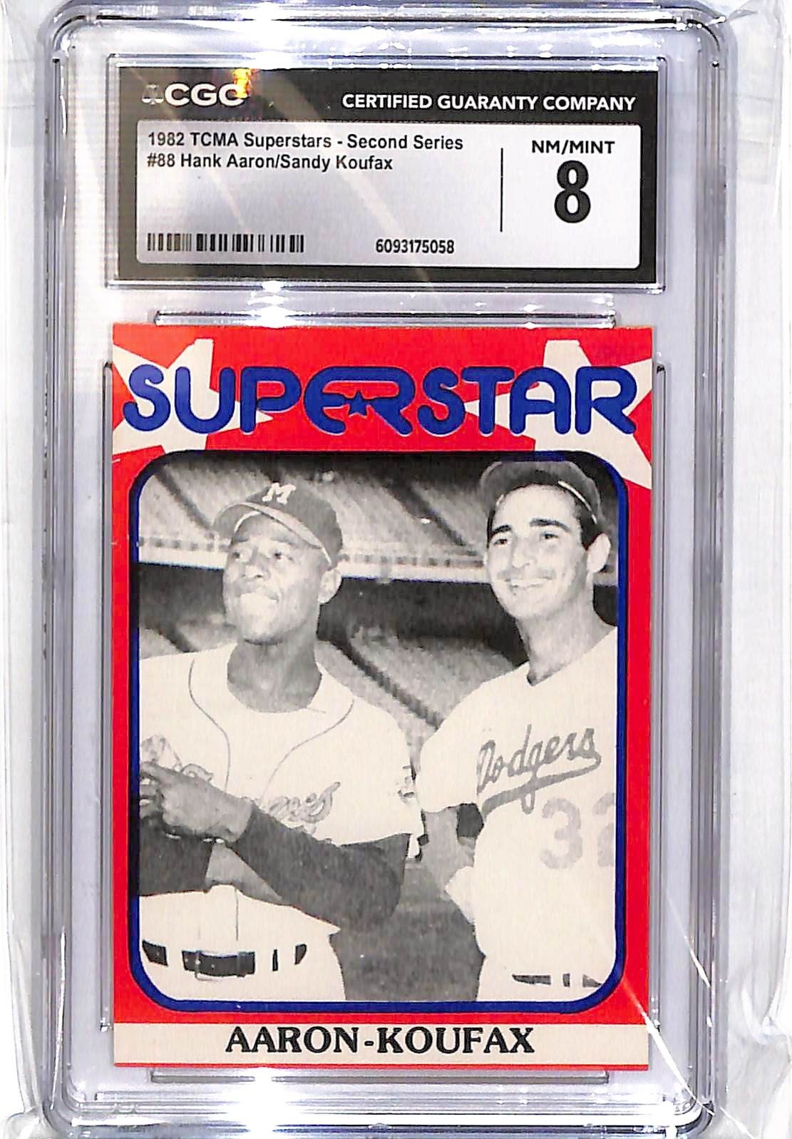 1982 Hank Aaron, Sandy Koufax TCMA Superstars Second Series - #88 CGC 8