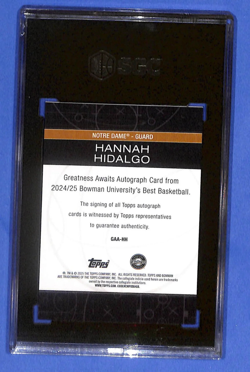 2024-25 Bowman U Best Greatness Awaits Auto Hannah Hidalgo #1/5 RC CGC 9.5/10