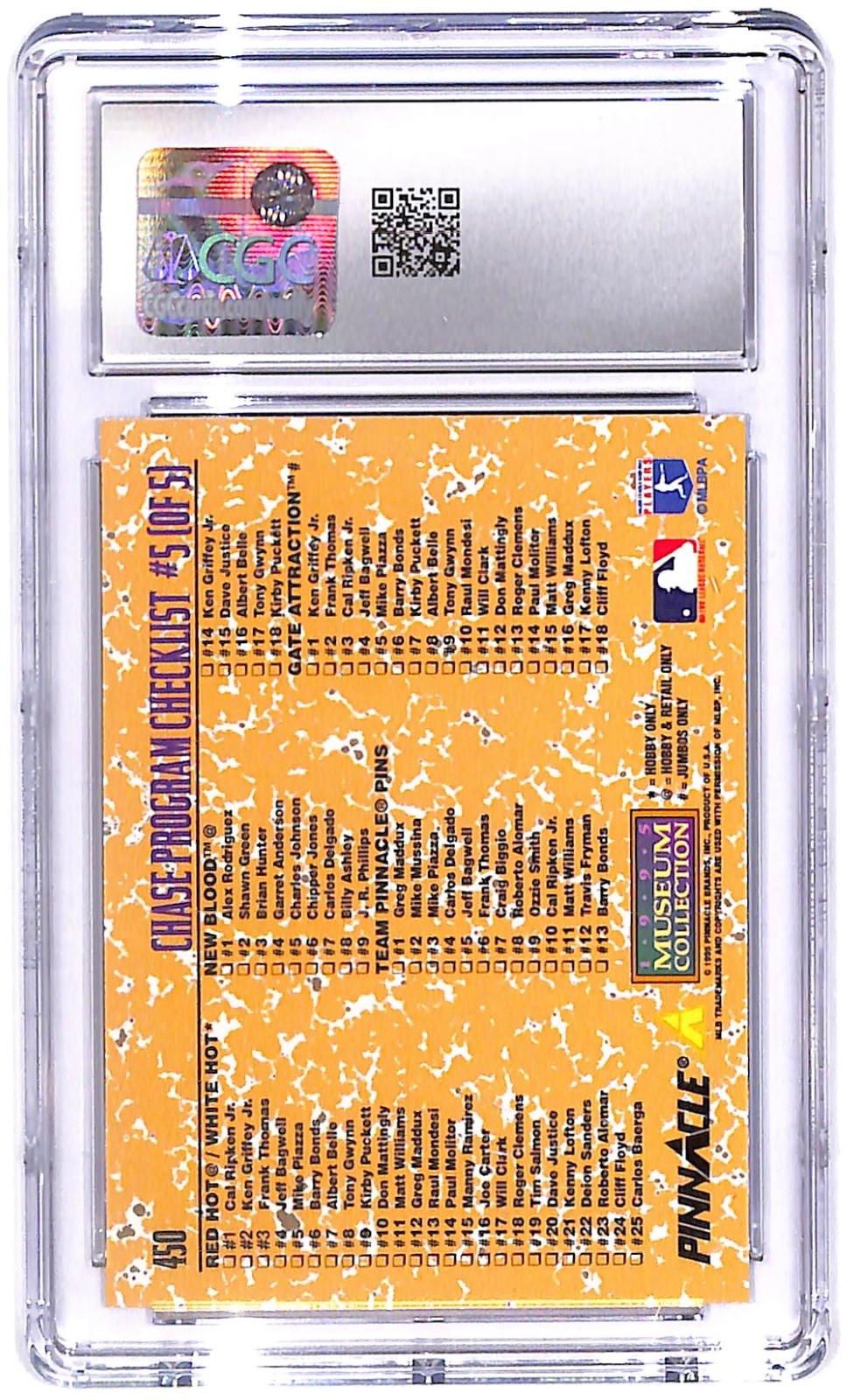 1995 Ken Griffey Jr, Frank Thomas, Piazza Pinnacle Museum Collection #450 CGC 10