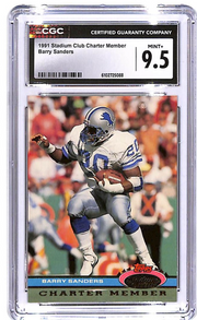 1991 Topps Stadium Club Barry Sanders Charter Member CGC 9.5 Lions