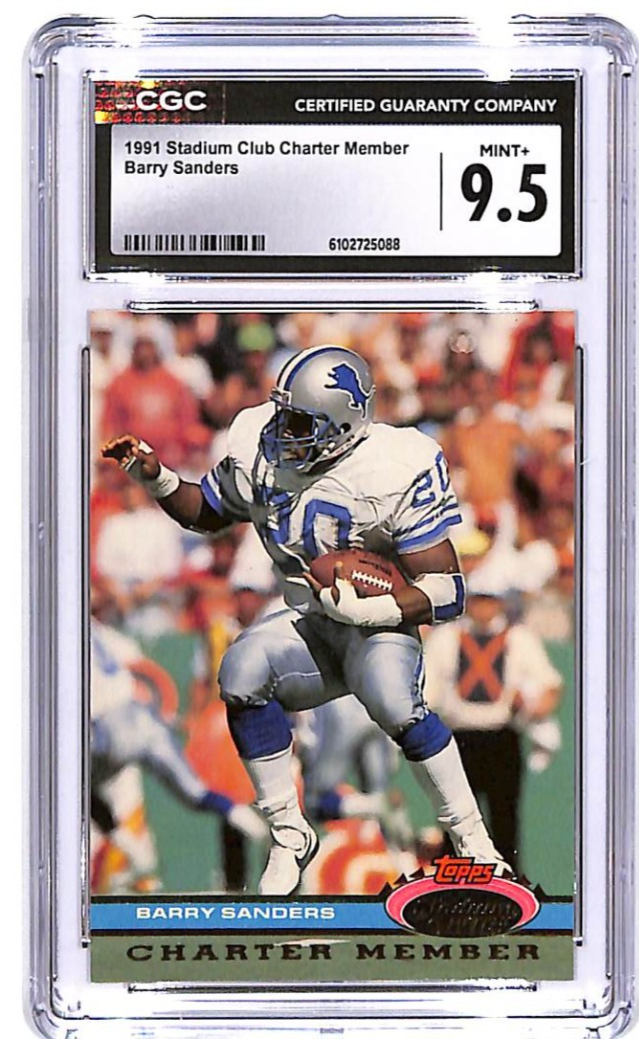 1991 Topps Stadium Club Barry Sanders Charter Member CGC 9.5 Lions