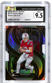 2024 Select Drake Maye Rookie RC Silver Die Cut #113 CGC 9.5 Patriots