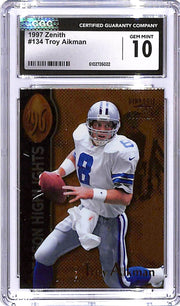 1997 Zenith Troy Aikman Season Highlights #134 CGC 10 Cowboys
