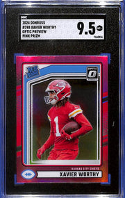 2024 Panini Donruss - Rated Rookie Xavier Worthy #398 Optic Preview Pink Prizm