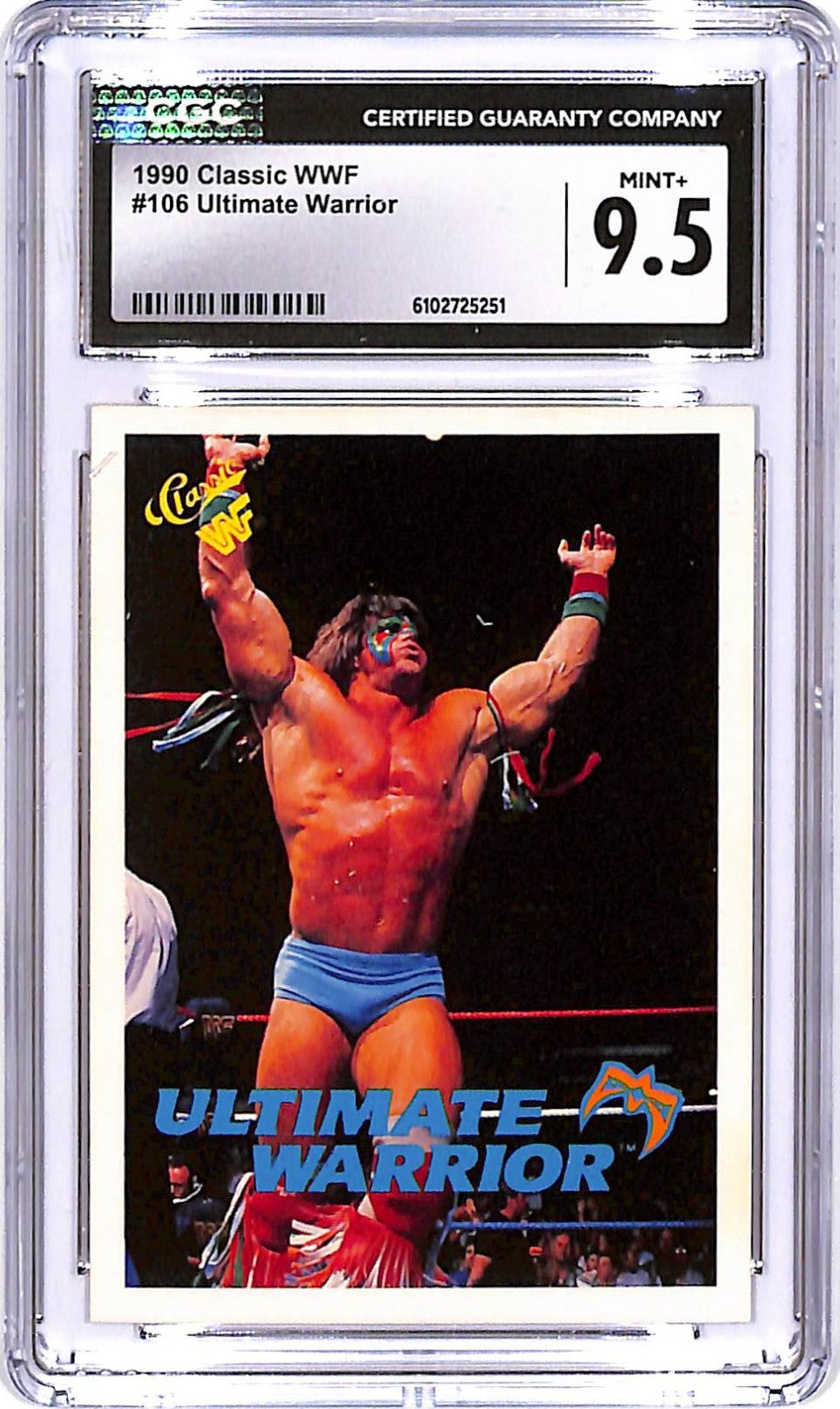 1990 Classic WWF Ultimate Warrior #106 CGC 9.5