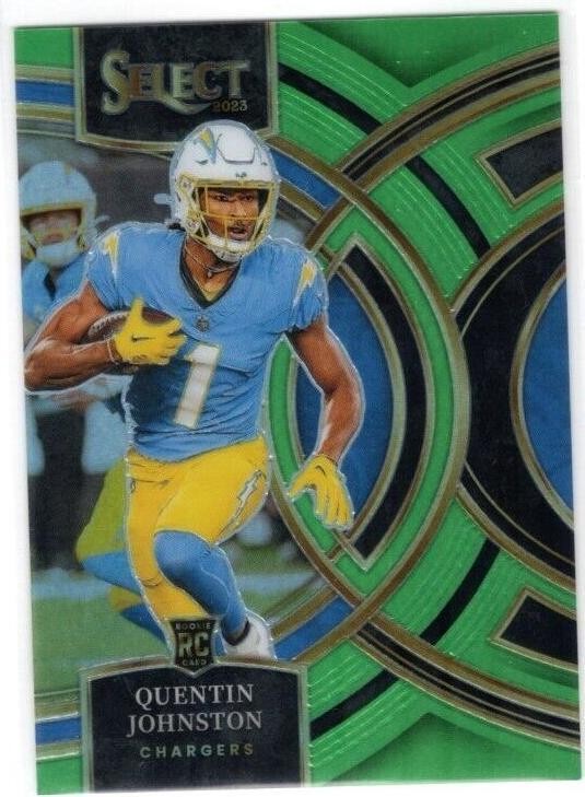 2023 Panini Select Quentin Johnston #196 Neon Green Prizm /49 PSA 10