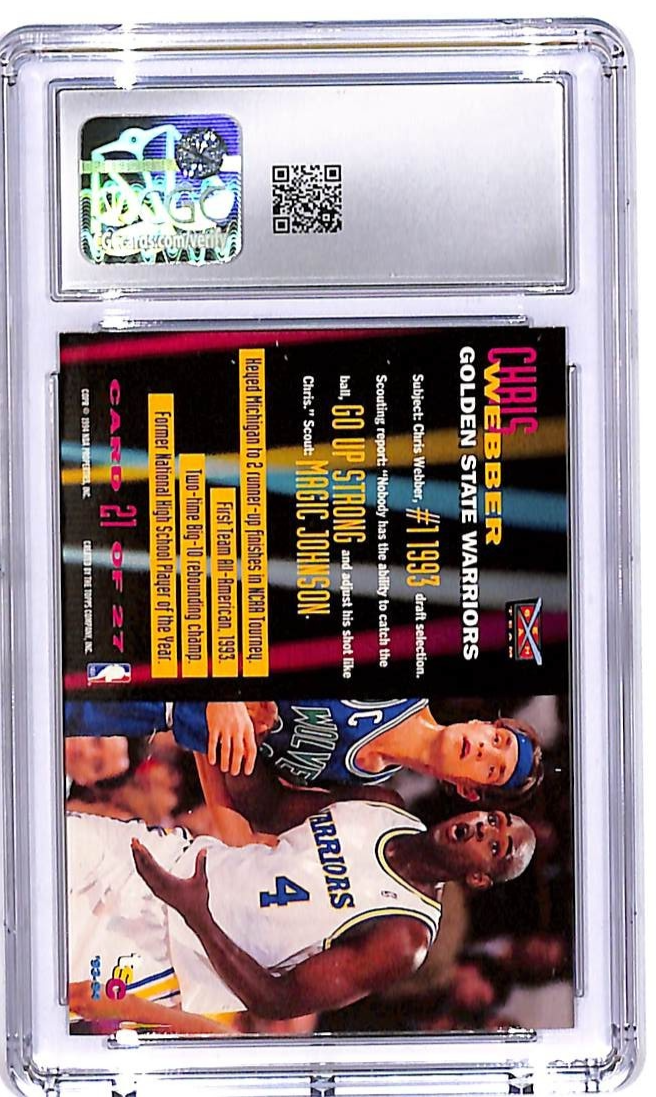 1993-94 Stadium Club Chris Webber Beam Team #21 CGC 9 Warriors