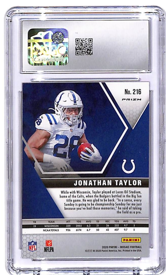 2020 Mosaic Jonathan Taylor Rookie RC Camo Pink #216 CGC 10 Colts