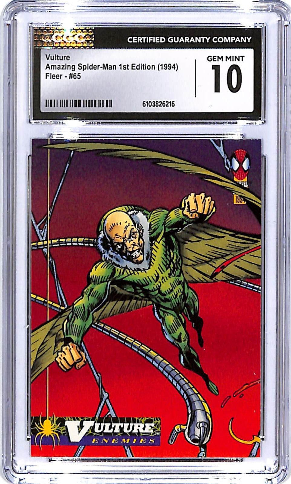 1994 Fleer Amazing Spider-Man 1st Edition Vulture #65 CGC 10