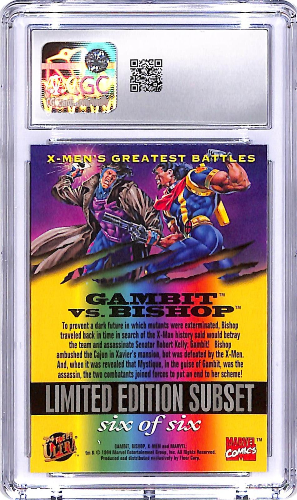 1994 Fleer Ultra X-Men Gambit vs Bishop Greatest Battles #6 CGC 9.5