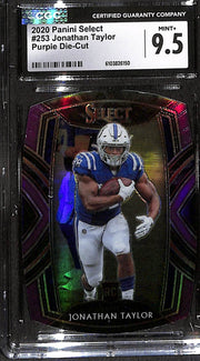 2020 Panini Select Club Level Jonathan Taylor #253 Purple Prizm Die-Cut CGC 9.5
