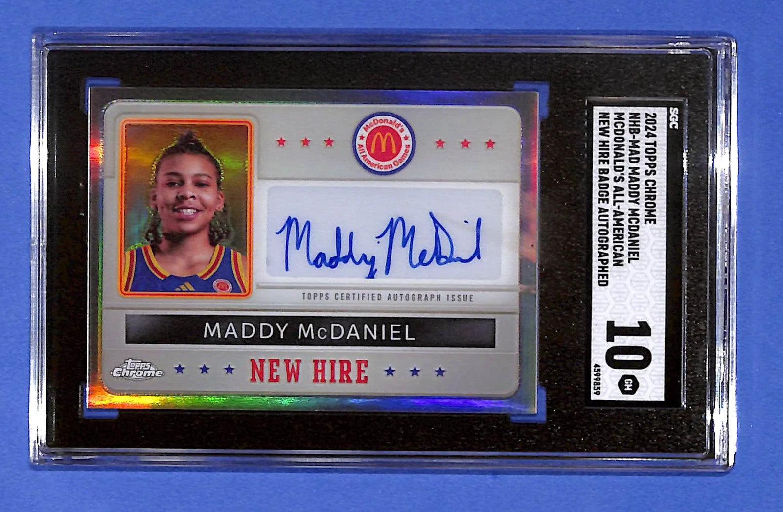 2024 Topps Chrome Mcdonalds All American New Hire Autograph Maddy McDaniel SGC10