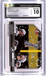 2024 Panini Instant Philadelphia Eagles Super Bowl ChampionsNick Sirianni CGC 10