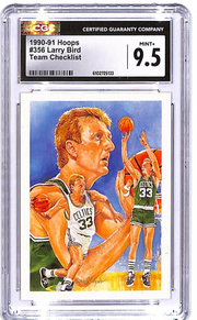 1990-91 Hoops Larry Bird Checklist #356 CGC 9.5 Celtics