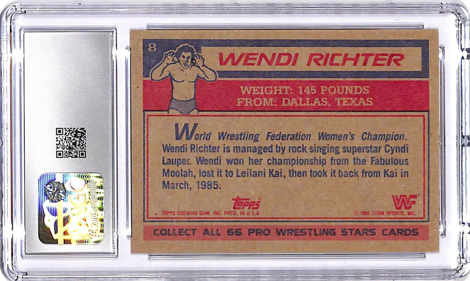 1985 Topps WWF - Wendi Richter #8 (RC) CGC 9