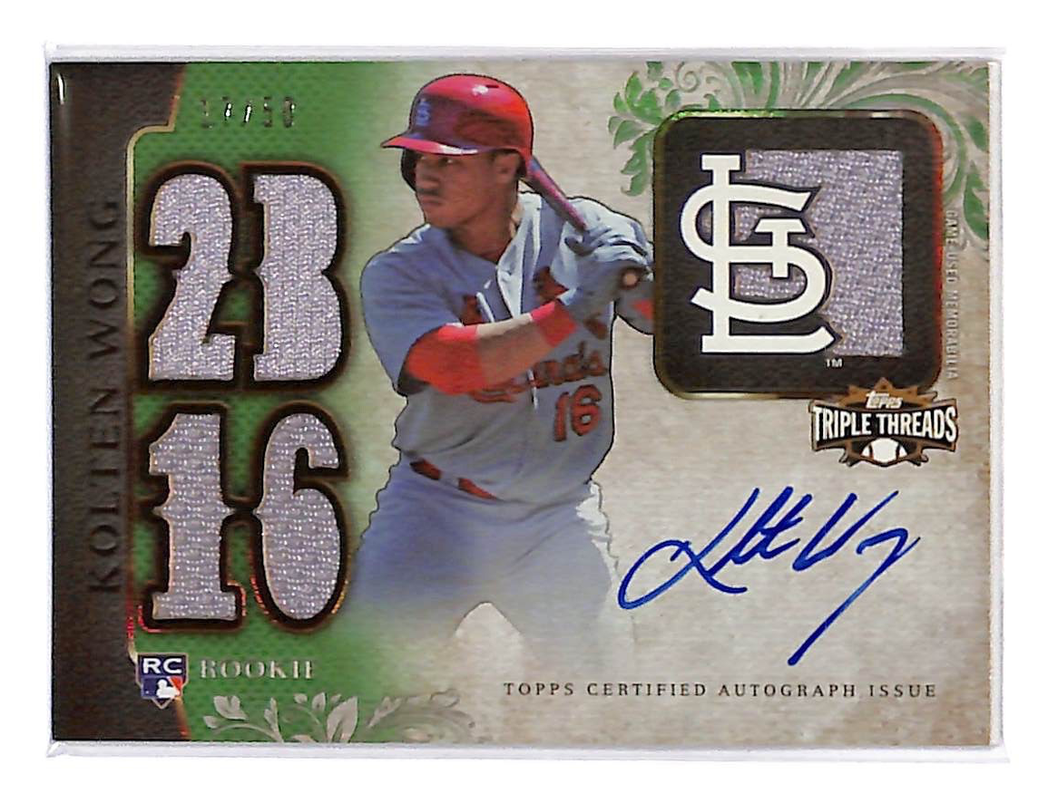 2014 Kolten Wong Topps Triple Threads Emerald Relic Auto (RC) - 102 #17/50