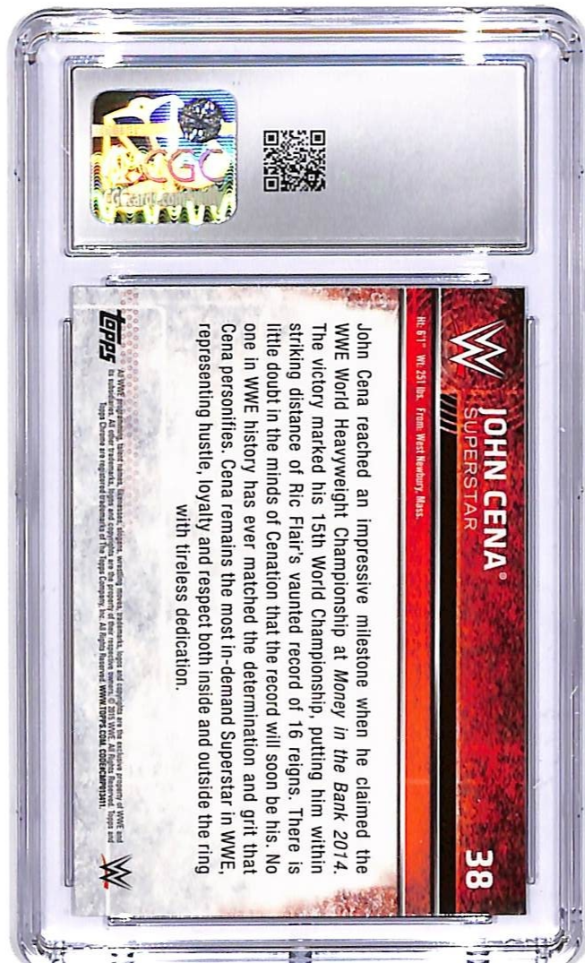 2015 Topps Chrome WWE John Cena Atomic Refractor #38 CGC 9