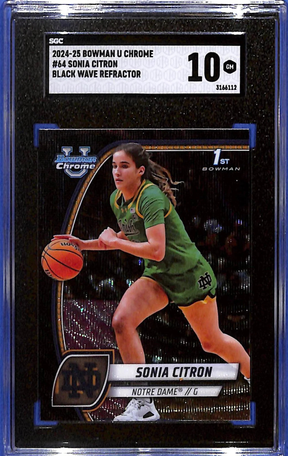 2024-25 Bowman U Chrome Sonia Citron #64 Black Wave Refractor (RC) SGC 10 GM