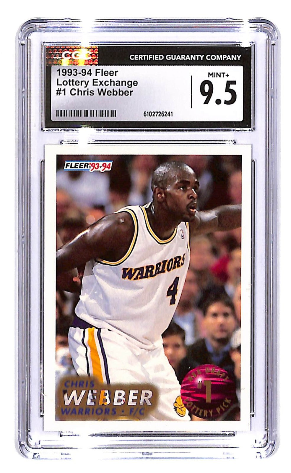 1993 Chris Webber Fleer - lottery exchange  #1 CGC Mint Plus 9.5