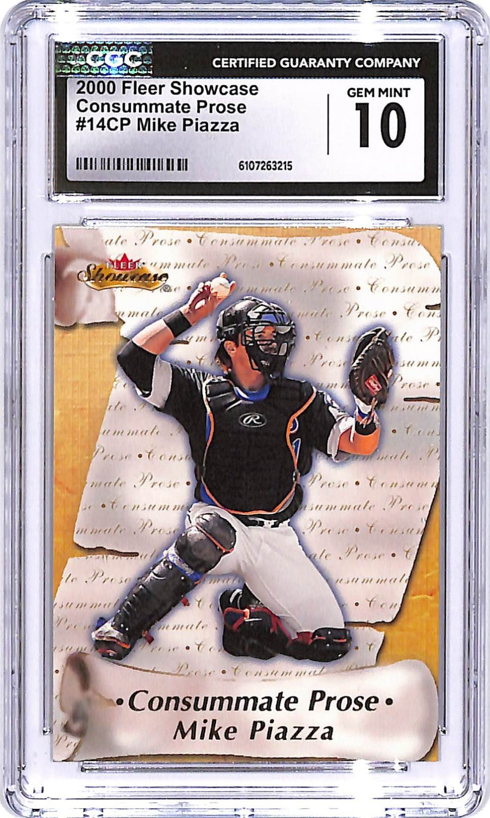 2000 Fleer Showcase Mike Piazza Consummate Prose #14CP CGC 10 Mets
