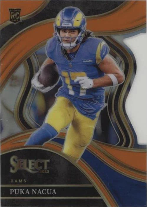 2023 Panini Select Club Level Puka Nacua #224 Orange Prizm Die-Cut #59/399 (RC)