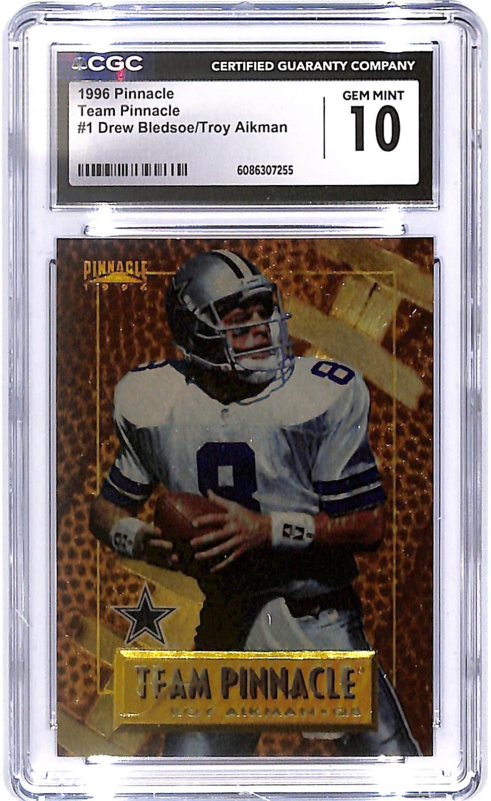 1996 Drew Bledsoe and Troy aikman Pinnacle Team Pinnacle #1 CGC Mint 10