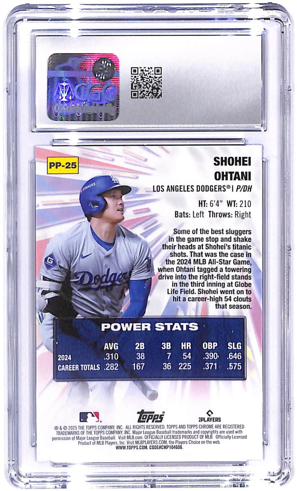 2025 Shohei Ohtani Topps Chrome - Power Players #PP-25 CGC Mint 10