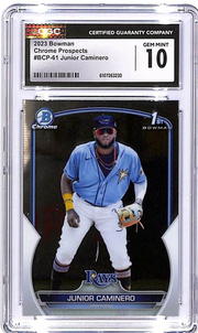 2023 Bowman Chrome Junior Caminero Rookie RC Prospect #61 CGC 10 Rays