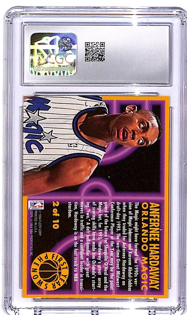 1993-94 Fleer Anfernee Hardaway First Year Phenoms Rookie RC #2 CGC 9.5 Magic