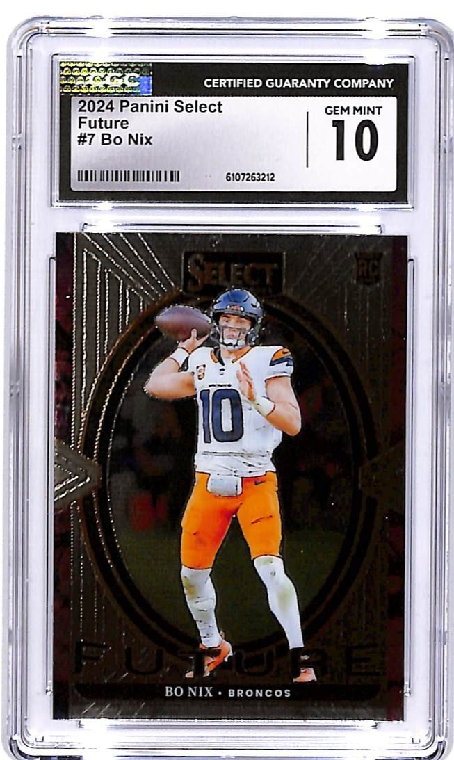 2024 Select Bo Nix Future Rookie RC #7 CGC 10 Broncos