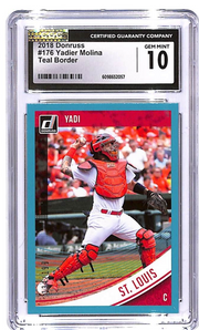 2018 Donruss Yadier Molina Nickname Teal Border /199 #176 CGC 10 Cardinals