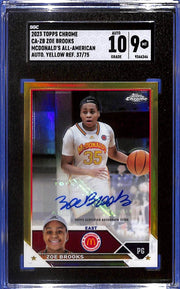 2023 Topps Chrome McDonald's A. A. Auto Zoe Brooks #CA-ZB Yellow #/75 SGC 9