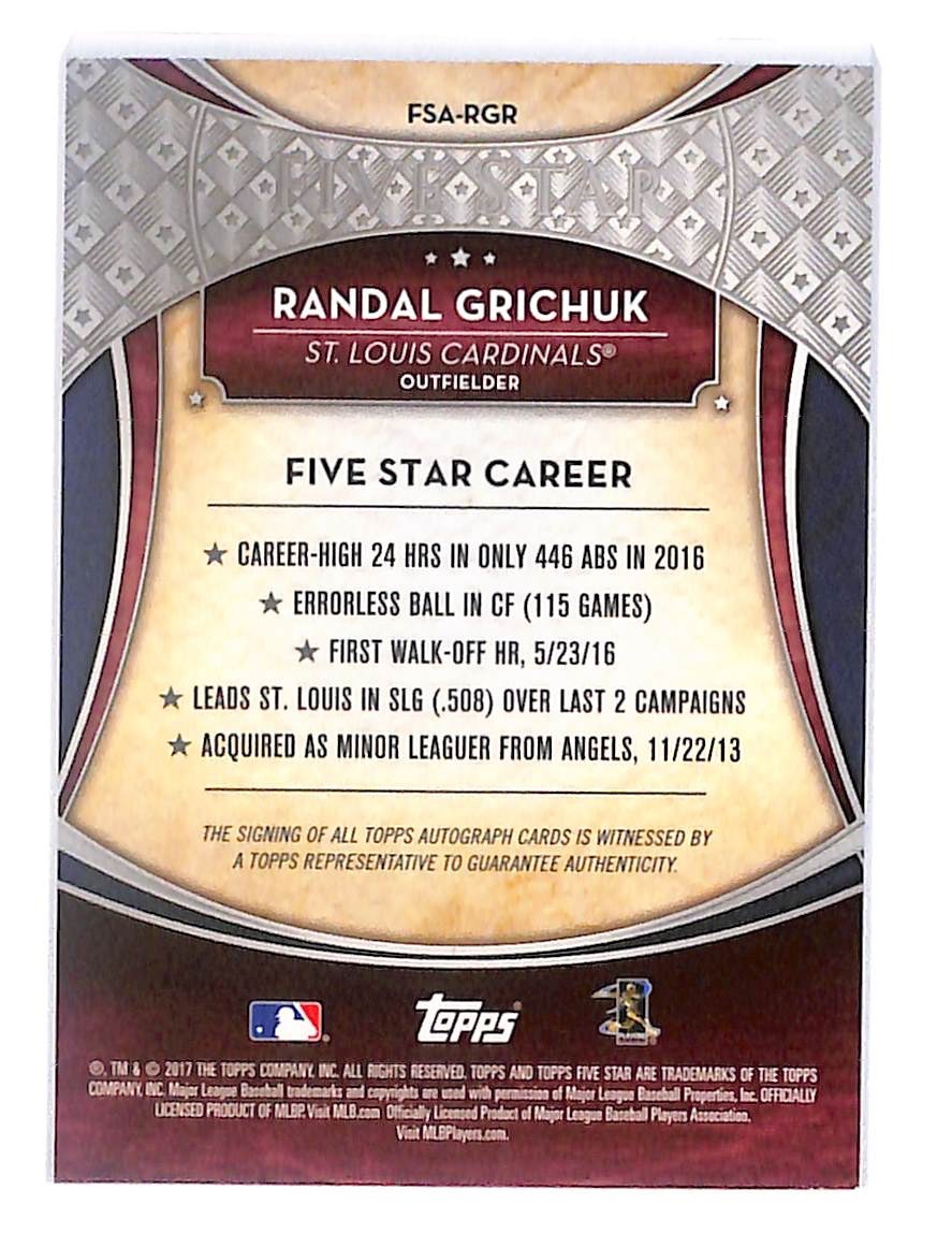 2017 Randal Grichuk Topps Five Star Authentic Autograph #FSA-RGR